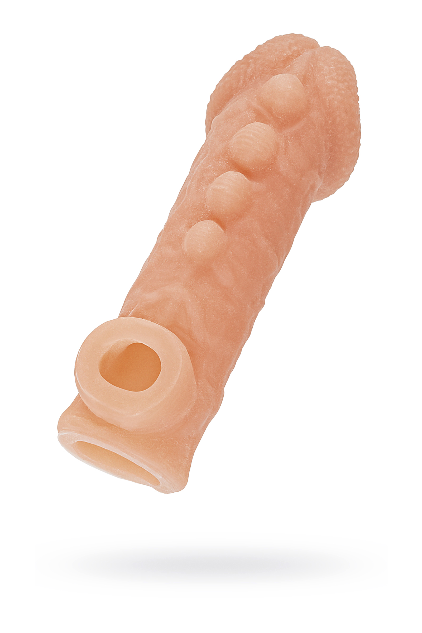 Насадка KOKOS реалистичная с дополнительной стимуляцией, TPE, телесная, 15,6см