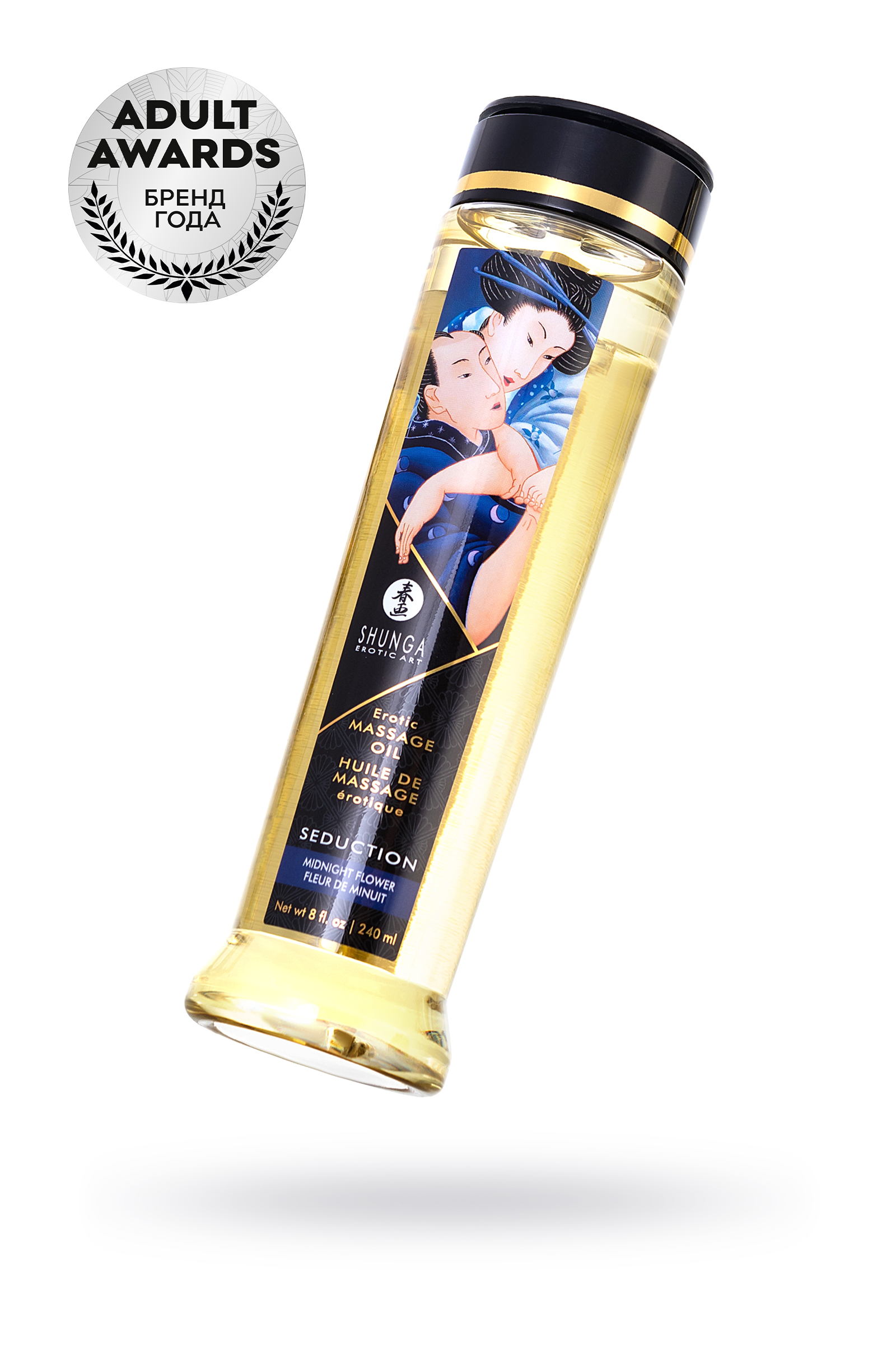 Массажное масло возбуждающее Shunga Полуночный цветок,  натуральное, 250 мл