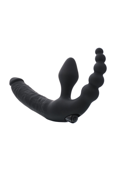 Страпон безремневой TOYFA Black&Red, черный, 35 см, Ø 3