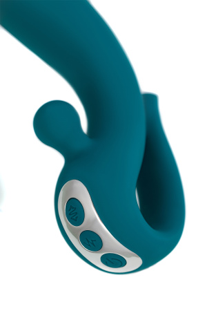 Вибратор с функцией Up&Down и стимулирующим кольцом, JOS Mija, силикон, зеленый, 19 см