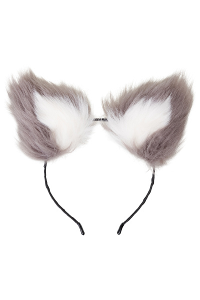 Анальная втулка с хвостом и ушки TOYFA Metall, серебристая, 44.4 см