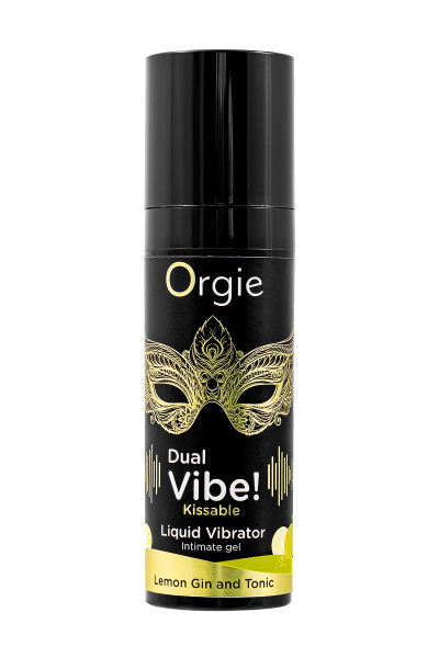 Съедобный гель с эффектом вибрации Orgie DUAL VIBE! Lemon Gin And Tonic, со вкусом джин-тоник, 15 мл