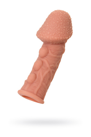 Насадка KOKOS с дополнительной стимуляцией,TRP,телесная, 14,7 см, Ø 4,3