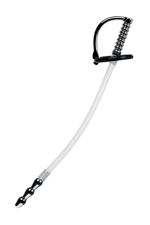 Уретральный катетер силиконовый со сменными фиксирующими кольцами, TOYFA Metal, 