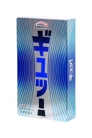 Презервативы Sagami, 6 fit v, латекс, 19 см, 5,3 см, 12 шт.