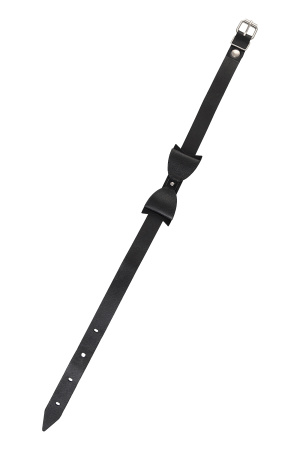 Чокер с бабочкой Pecado BDSM, натуральная кожа, черный