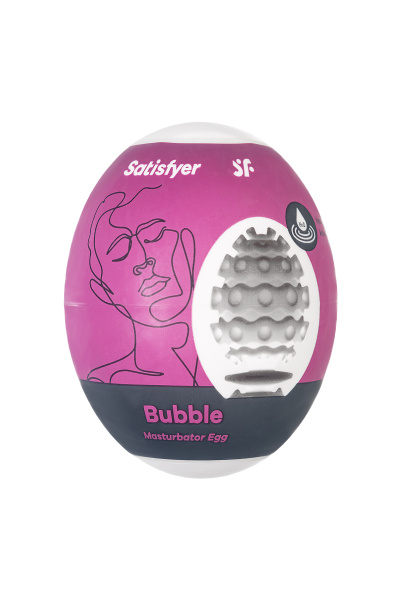 Яйцо-мастурбатор Satisfyer Egg Single (Bubble), TPE, фиолетовый