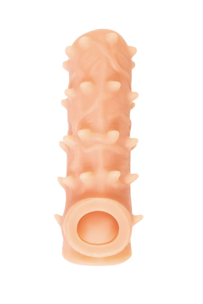 Насадка KOKOS реалистичная с дополнительной стимуляцией, TPE, телесная, 14 см