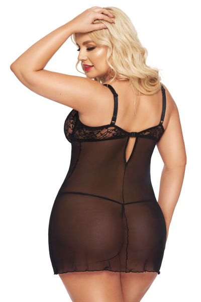 Ночная сорочка и стринги SoftLine Collection Cornelia, черный, XL