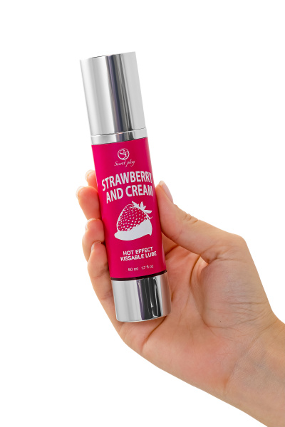 Массажное масло 2 в 1 SECRET PLAY, с разогревающим эффектом, со вкусом клубники и сливок, 50 мл