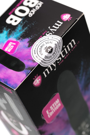 Вибратор Mystim Hop Hop Bob с электростимуляцией, силикон, черный, 16,5 см