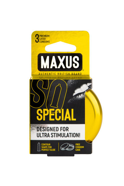 Презервативы Maxus, точечные, латекс, ребристые, железный кейс, 18 см, 5,3 см, 3 шт.
