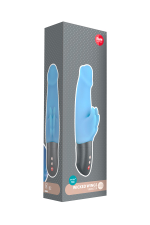 Вибратор Fun  Factory  WICKED WINGS BATTERY, голубой, силикон, 19.8 см