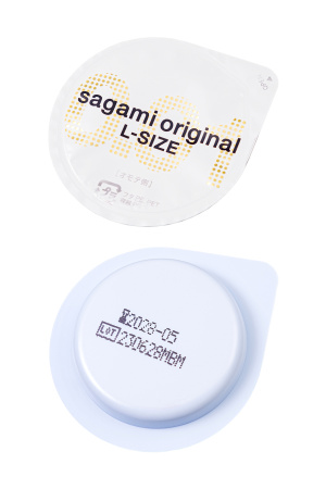 Презервативы Sagami, original 0.01, L-size, гладкие, 19 см, 5,8 см, 5 шт.