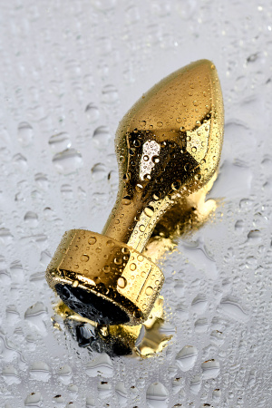 Анальная втулка TOYFA Metal,  с кристаллом цвета  турмалин+алмаз