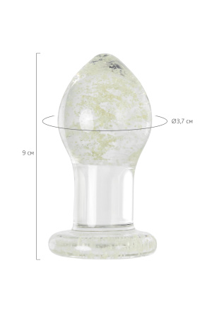 Анальная втулка Sexus Glass светящаяся в темноте, стекло, 9 см